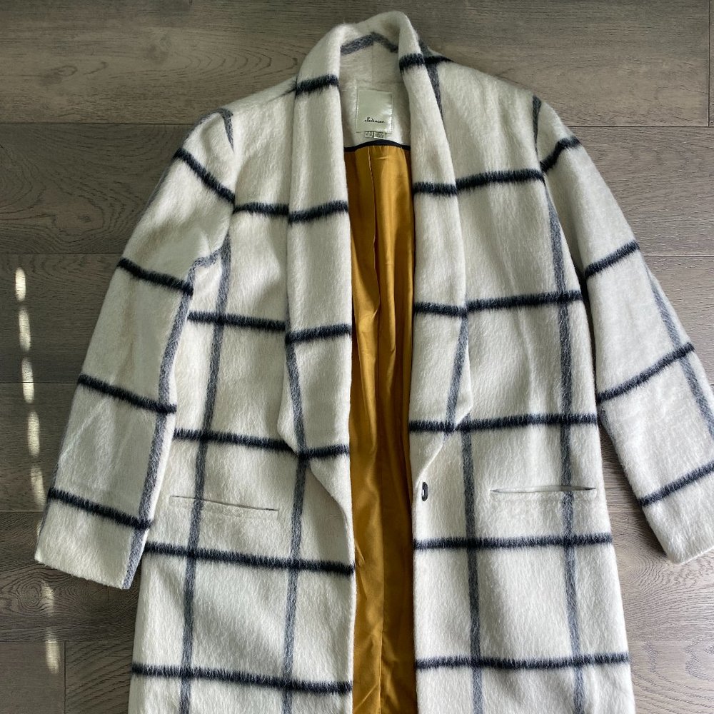 Anthropologie Elevenses Black White Coat